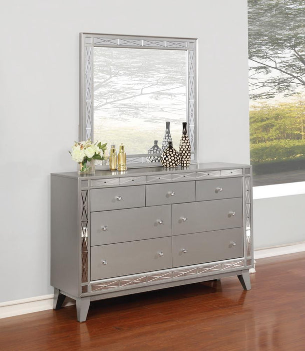 Leighton Contemporary Dresser Mirror With Beveled Edge - Eclectic 79 Furniture Store