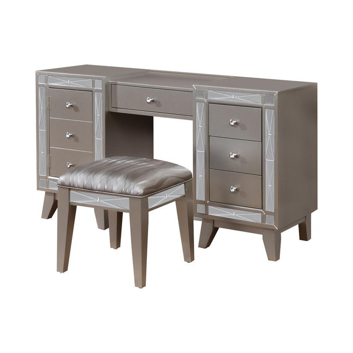 Leighton Contemporary Vanity Desk and Stool - Eclectic 79 Furniture Store
