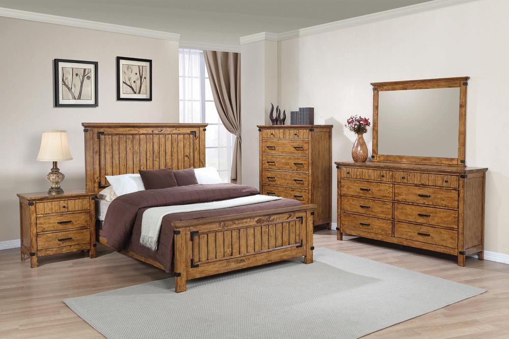 Brenner Rustic Honey California King Bed - Eclectic 79 Furniture Store