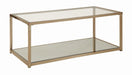 Calantha Modern Chocolate Chrome Coffee Table - Eclectic 79 Furniture Store