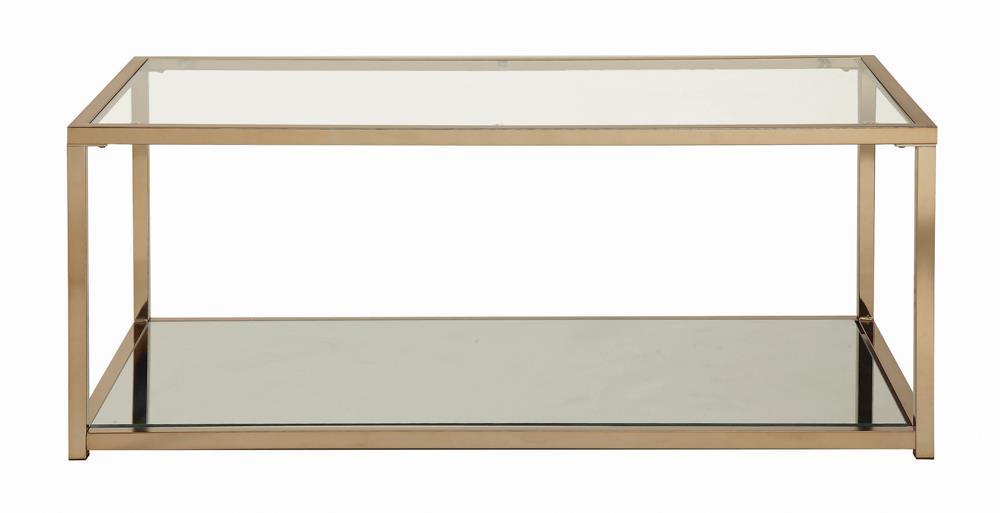 Calantha Modern Chocolate Chrome Coffee Table - Eclectic 79 Furniture Store