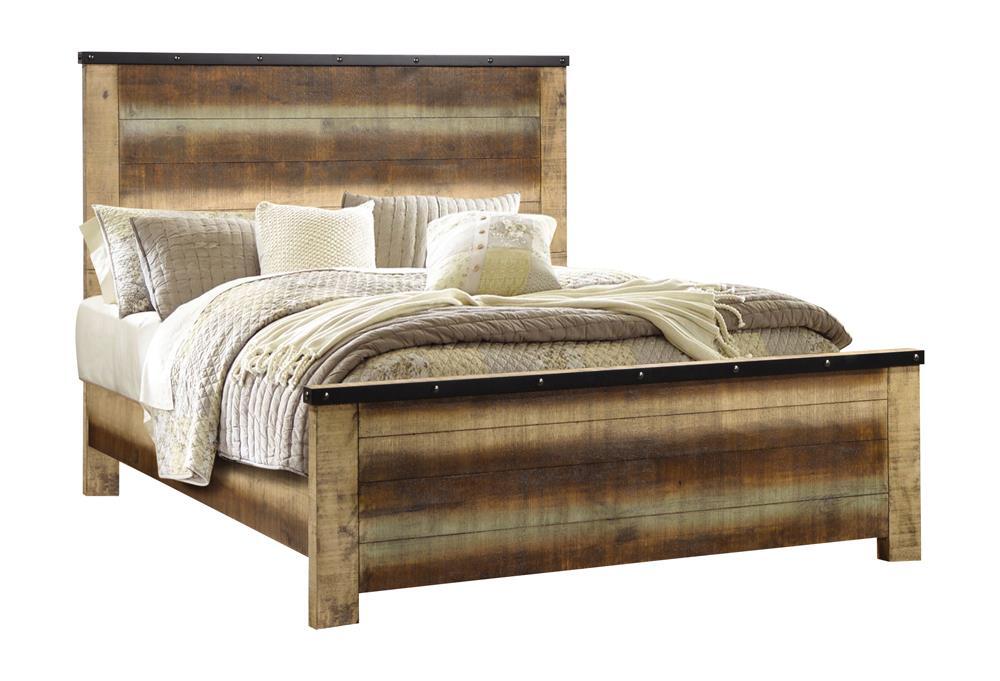 Sembene Bedroom Rustic Antique Multi-Color California King Bed - Eclectic 79 Furniture Store
