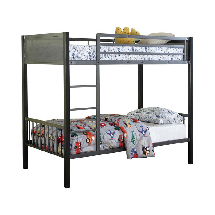 Meyers Traditional Grey Twin-over-Twin Bunk Bed - Eclectic 79 Furniture Store