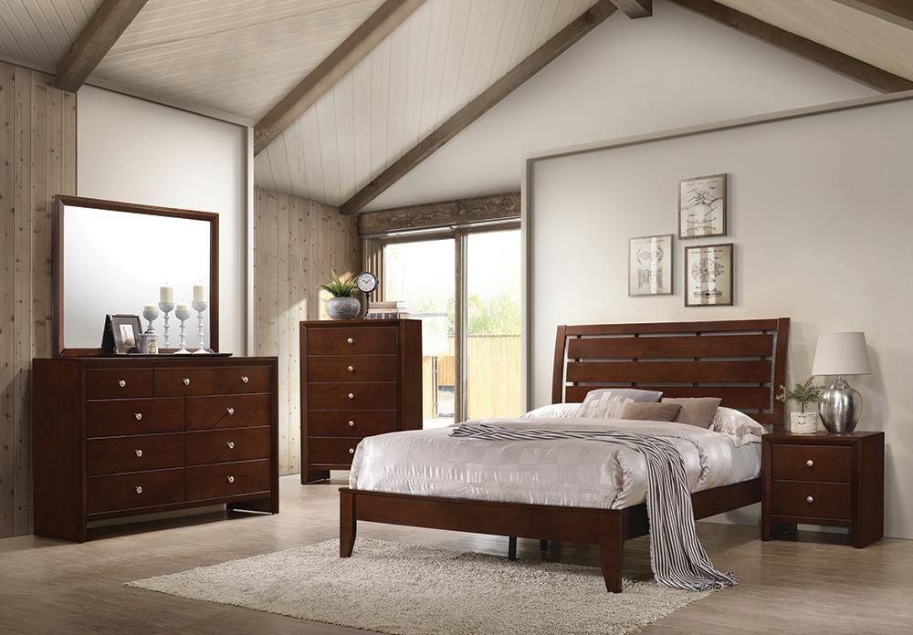 Serenity Rich Merlot California King Five-Piece Bedroom Set - Eclectic 79 Furniture Store
