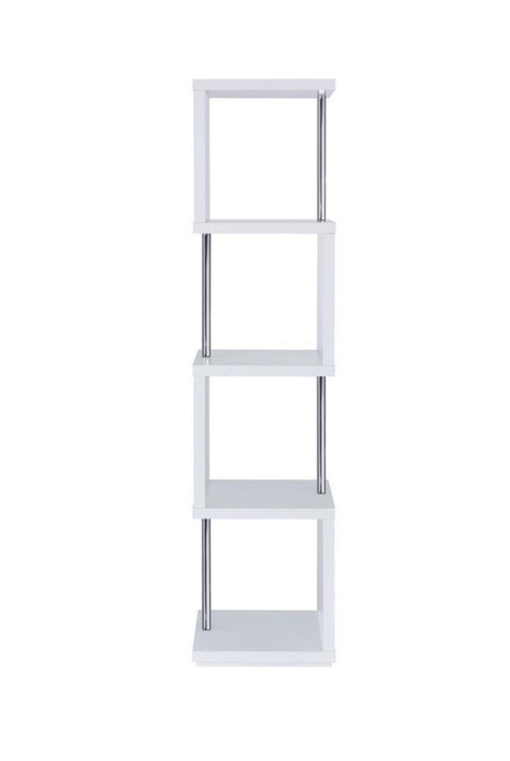 Modern White Four-Tier Bookcase - Eclectic 79 Furniture Store