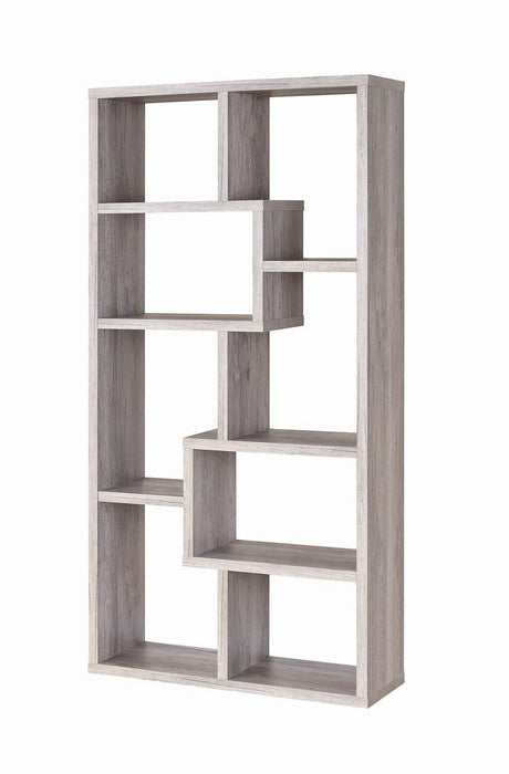 Transitional Grey Driftwood Bookcase - Eclectic 79 Furniture Store