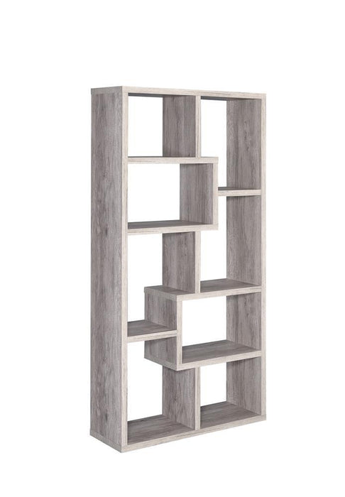 Transitional Grey Driftwood Bookcase - Eclectic 79 Furniture Store