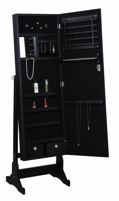 Transitional Black Jewelry Cheval Mirror - Eclectic 79 Furniture Store