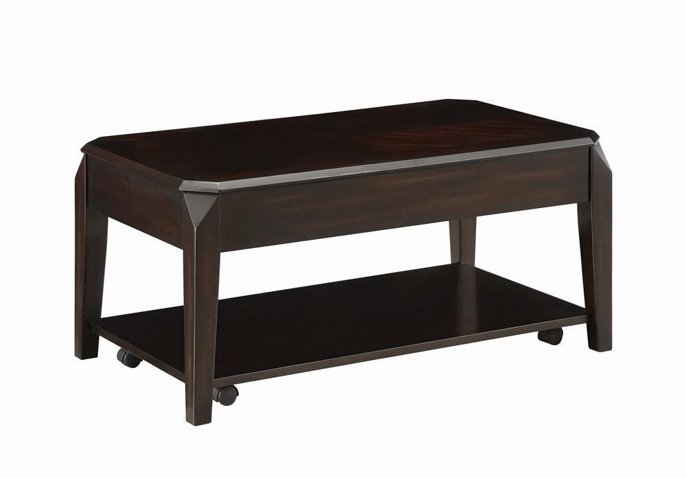 Transitional Walnut Lift-Top Coffee Table