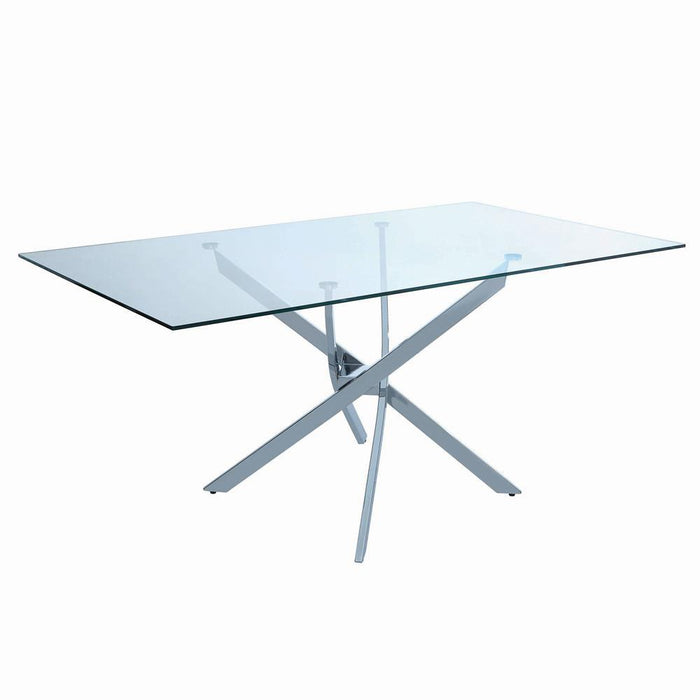 Nathan Contemporary Chrome Dining Table - Eclectic 79 Furniture Store