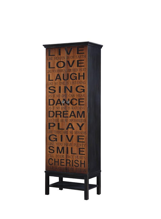 Transitional Rich Brown and Black Accent Cabinet - Eclectic 79 Furniture Store