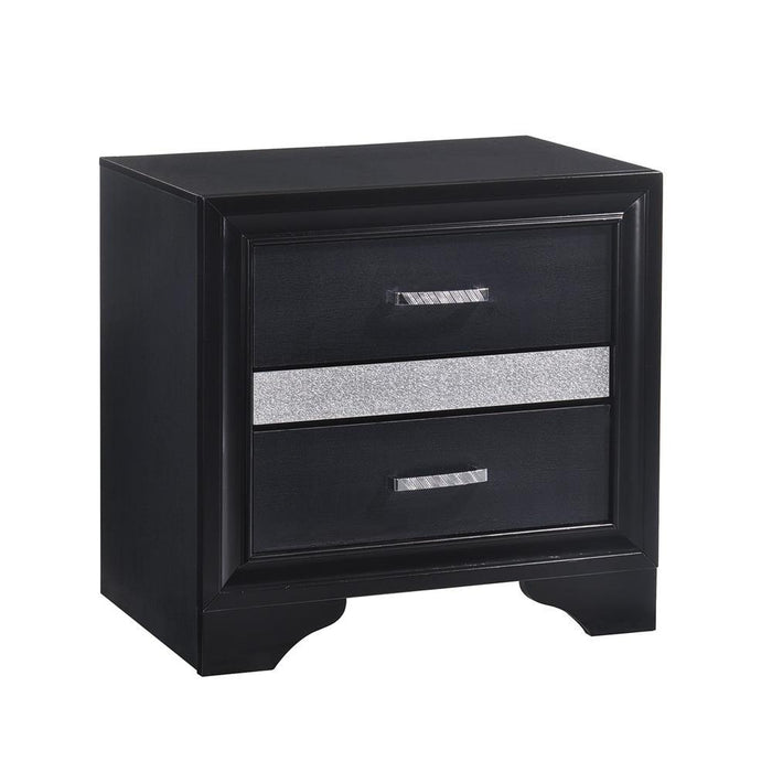 Miranda Transitional Black Nightstand - Eclectic 79 Furniture Store