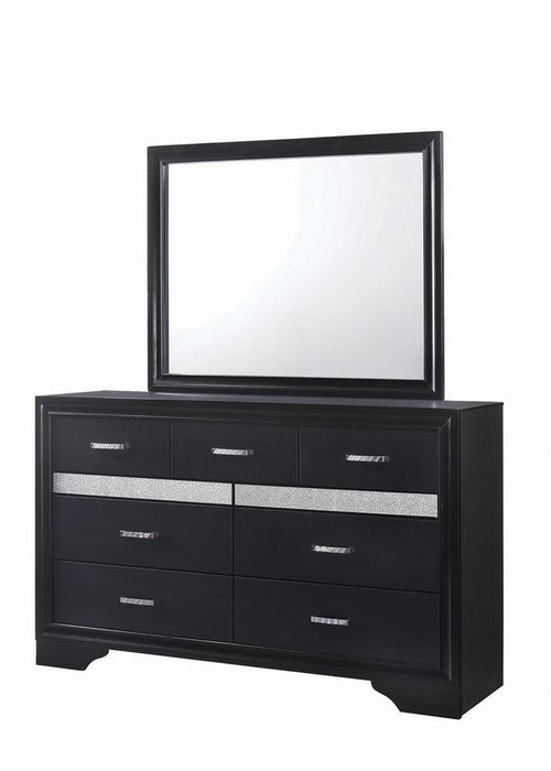 Miranda Transitional Black Seven-Drawer Nightstand - Eclectic 79 Furniture Store