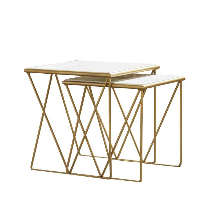 Modern Marble and Gold Nesting Tables - Eclectic 79 Furniture Store