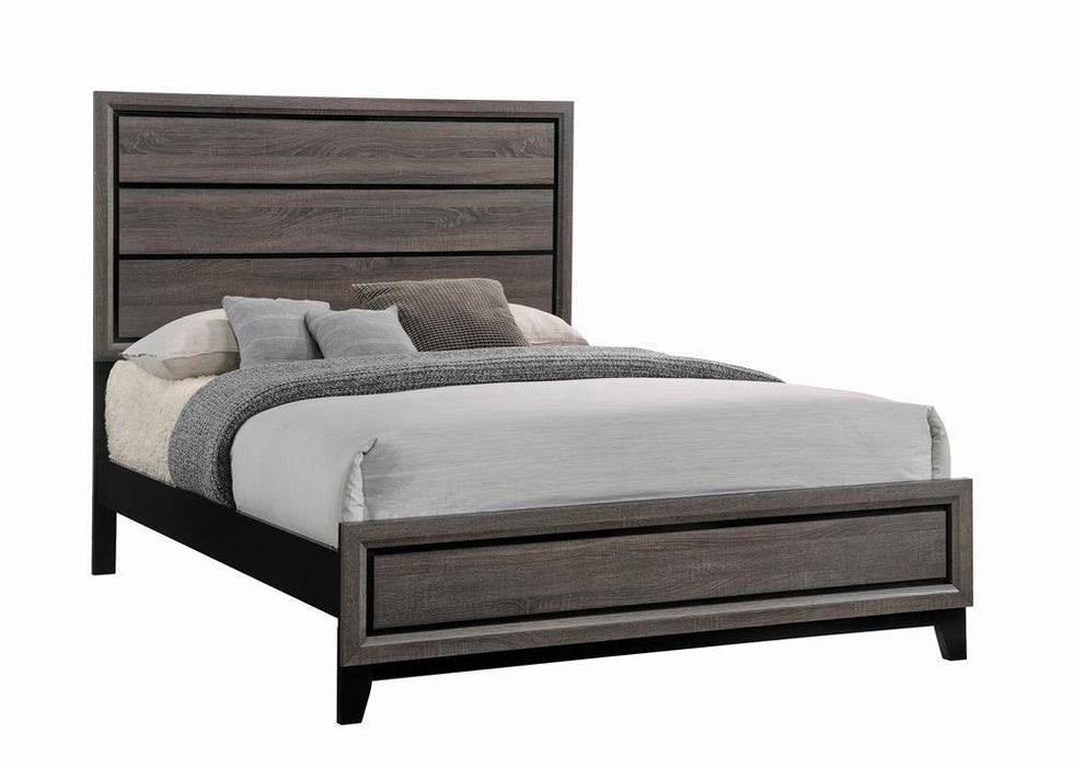 Rustic Grey Oak Eastern King Bed - Eclectic 79 Furniture Store
