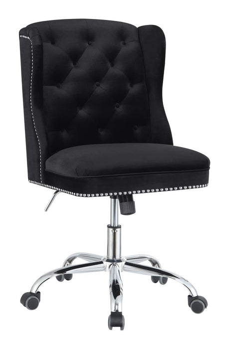 Modern Black Velvet Office Chair - Eclectic 79 Furniture Store