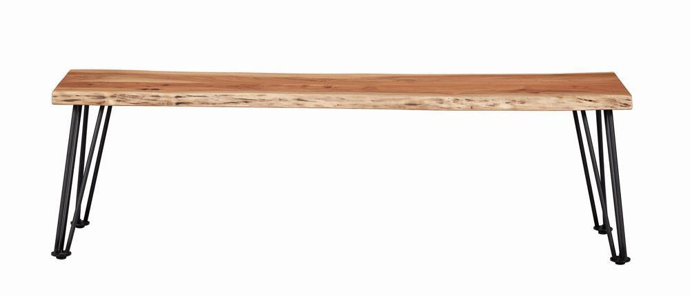 Industrial Natural Acacia Dining Bench - Eclectic 79 Furniture Store