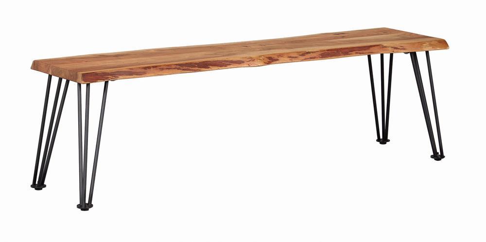 Industrial Natural Acacia Dining Bench - Eclectic 79 Furniture Store