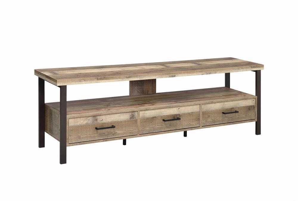 Rustic Weathered Pine 71" TV Console - Eclectic 79 Furniture Store