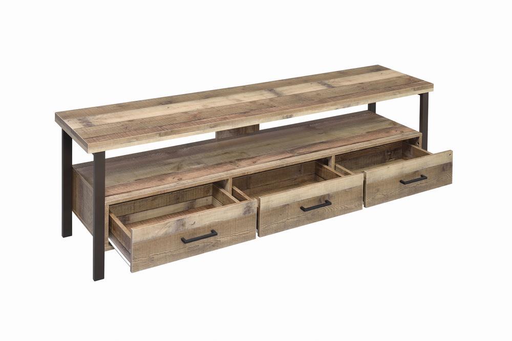 Rustic Weathered Pine 71" TV Console - Eclectic 79 Furniture Store