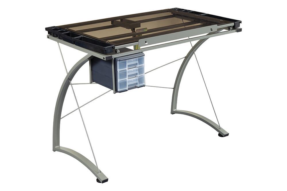 G800986 Contemporary Glass Top Drafting Desk - Eclectic 79 Furniture Store