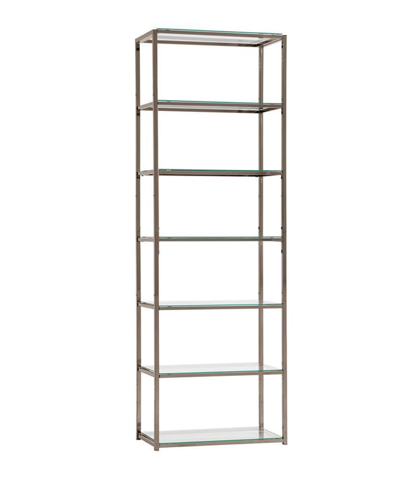 G801017 Contemporary Black Nickel Six-Tier Bookcase - Eclectic 79 Furniture Store