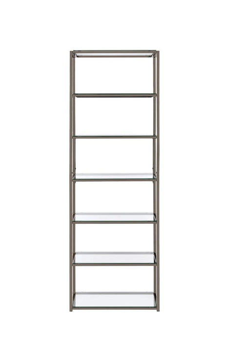 G801017 Contemporary Black Nickel Six-Tier Bookcase - Eclectic 79 Furniture Store