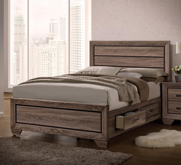 Kauffman Transitional Washed Taupe Eastern King Bed - Eclectic 79 Furniture Store