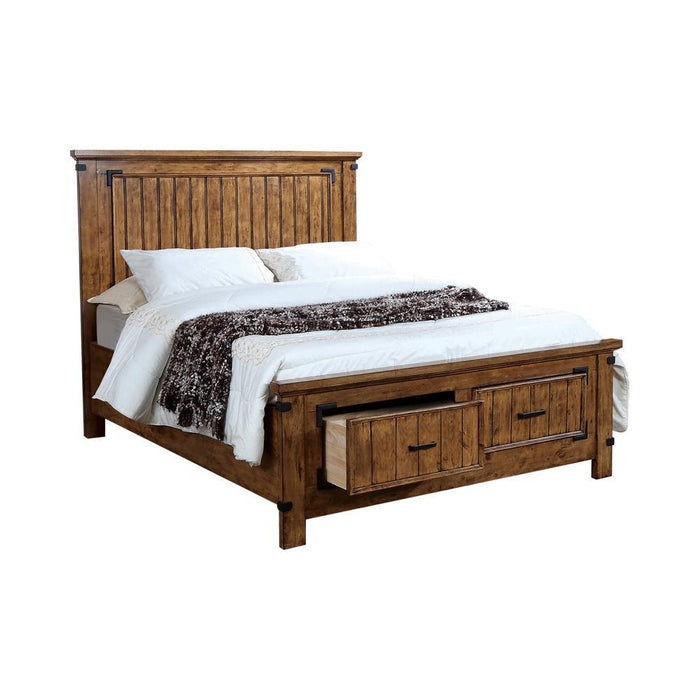 Brenner Rustic Honey California King Bed - Eclectic 79 Furniture Store