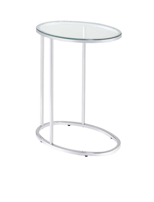 G902927 Contemporary Glass and Chrome Snack Table