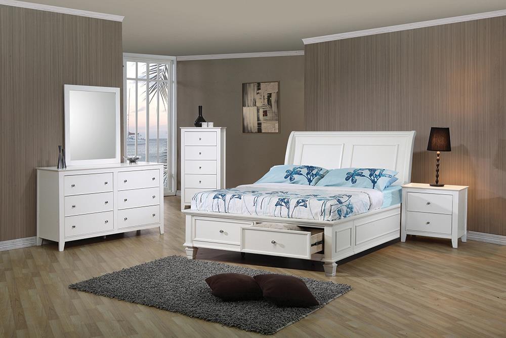 Selena Coastal White Full Four-Piece Set - Eclectic 79 Furniture Store