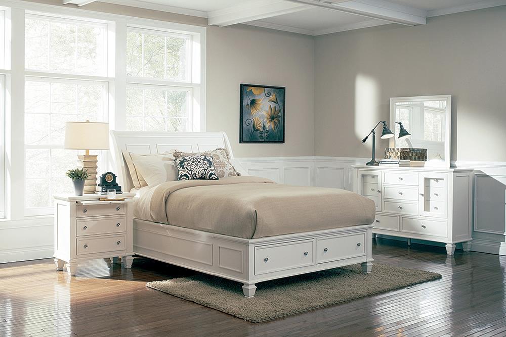 Sandy Beach White King Four-Piece Bedroom Set - Eclectic 79 Furniture Store