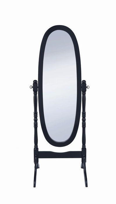 G950803 Transitional Black Cheval Mirror
