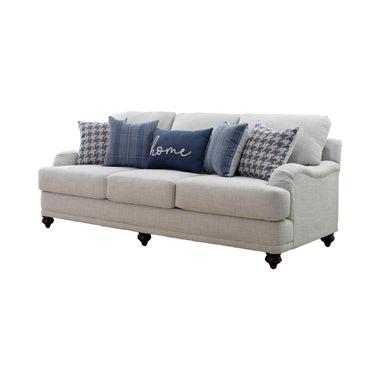 Gwen Recessed Arms Sofa Light Grey - Eclectic 79 Furniture Store