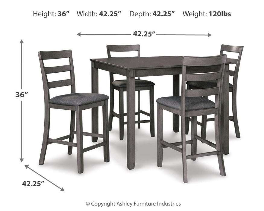 Bridson Counter Height Dining Table and Bar Stools (Set of 5) - Eclectic 79 Furniture Store