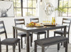 Bridson Dining Table and Chairs with Bench (Set of 6) - Eclectic 79 Furniture Store