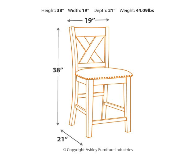 Caitbrook Counter Height Upholstered Bar Stool - Eclectic 79 Furniture Store