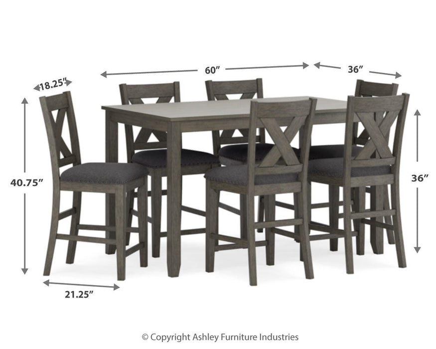 Caitbrook Counter Height Dining Table and Bar Stools (Set of 7) - Eclectic 79 Furniture Store