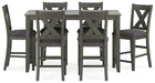 Caitbrook Counter Height Dining Table and Bar Stools (Set of 7) - Eclectic 79 Furniture Store