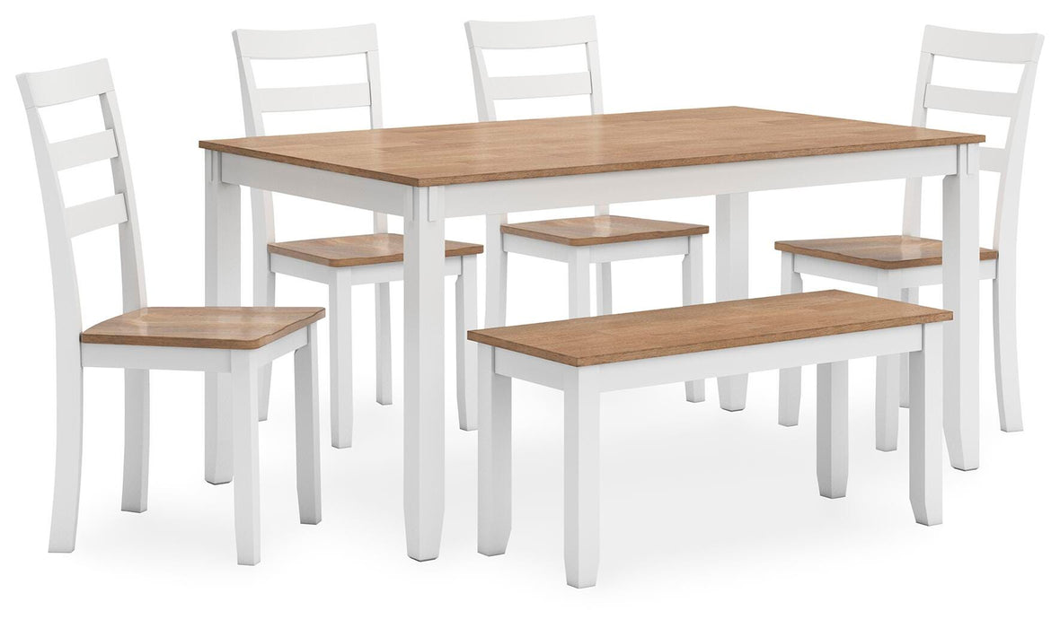 Gesthaven Dining Table with 4 Chairs and Bench (Set of 6) - Eclectic 79 Furniture Store
