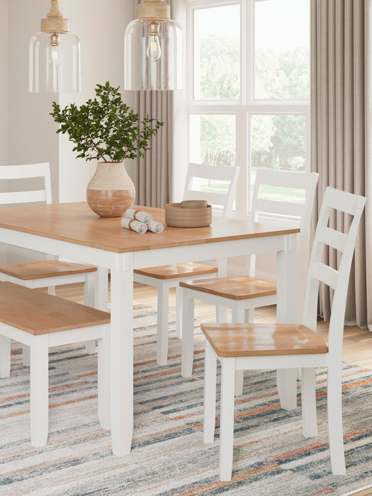Gesthaven Dining Table with 4 Chairs and Bench (Set of 6) - Eclectic 79 Furniture Store