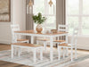 Gesthaven Dining Table with 4 Chairs and Bench (Set of 6) - Eclectic 79 Furniture Store