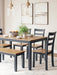 Gesthaven Dining Table with 4 Chairs and Bench (Set of 6) - Eclectic 79 Furniture Store