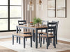 Gesthaven Dining Table with 4 Chairs and Bench (Set of 6) - Eclectic 79 Furniture Store