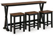 Wildenauer Counter Height Dining Table and 3 Barstools Set - Eclectic 79 Furniture Store