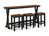 Wildenauer Counter Height Dining Table and 3 Barstools Set - Eclectic 79 Furniture Store