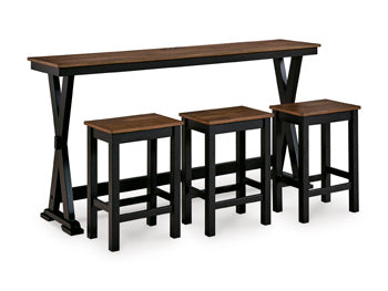 Wildenauer Counter Height Dining Table and 3 Barstools Set - Eclectic 79 Furniture Store