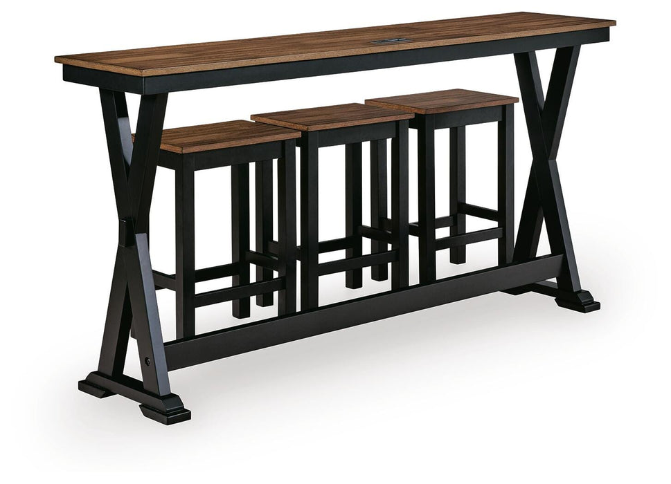 Wildenauer Counter Height Dining Table and 3 Barstools Set - Eclectic 79 Furniture Store