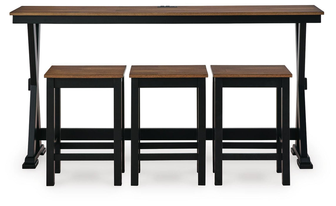 Wildenauer Counter Height Dining Table and 3 Barstools Set - Eclectic 79 Furniture Store