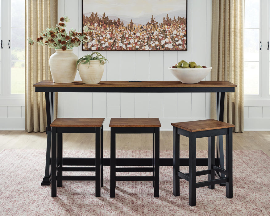 Wildenauer Counter Height Dining Table and 3 Barstools Set - Eclectic 79 Furniture Store